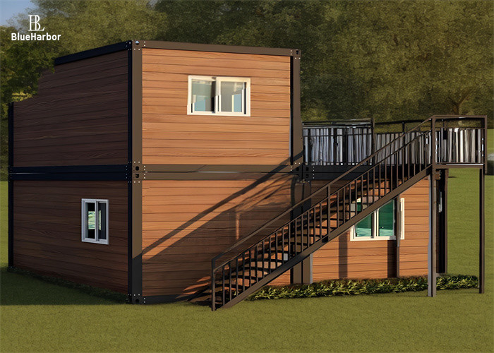 Woonruimte 2 verdiepingen Modulaire huizen met terras Zonkamer Kleur optioneel