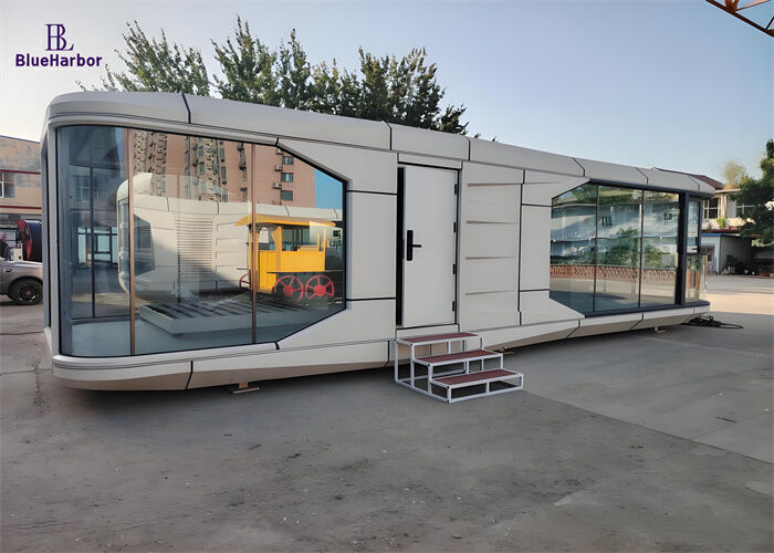 Low Environmental Impact Space Capsule House with Smart Home Integration and Customized Layout for Tourism and Office Use